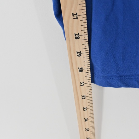 Quacker Factory Womens Lace Sleeve Knit Royal Blue Top Size 3X Faux Pearl Detail - Picture 4 of 11